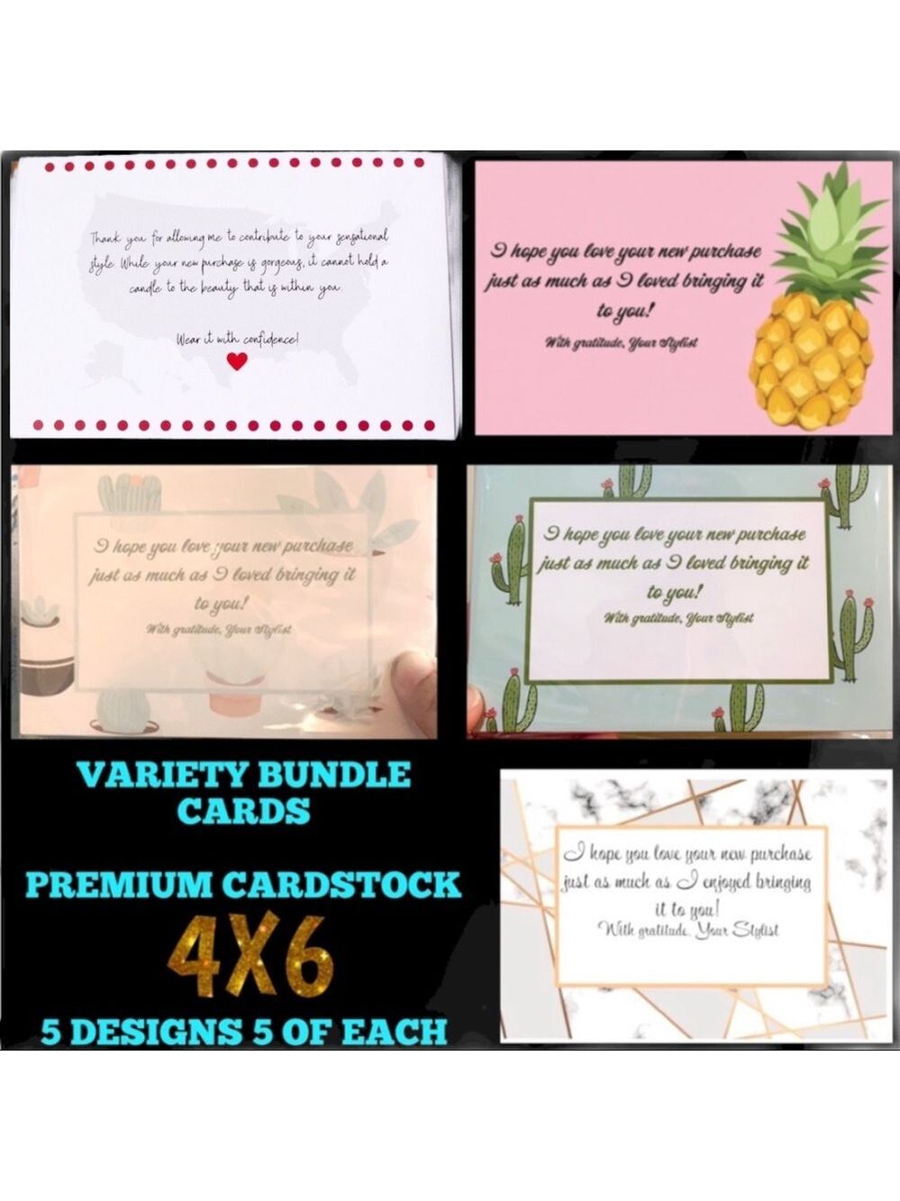 25 Variety Cards 5 Designs 5 of Each bundle